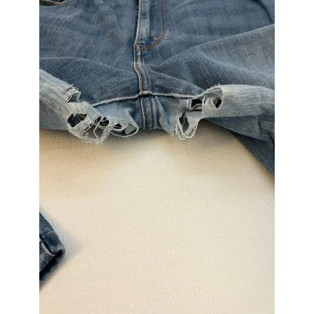 Levis 505 Jeans‎ Mens 33x32 Straight Ripped Inner Area Holes Denim Pants